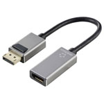 Renkforce Rf-5246622 Displayport HDMI Adapter Black Aluminium 15cm 8K UHD