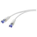 Renkforce RF-5266136 RJ45 CAT6A Network cable Grey Slimline 0.5m Flame-retardant