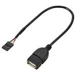 Renkforce RF-5719746 USB cable black 0.20 m USB 2.0 Pinheader 4-pin USB-A sock