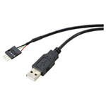 Renkforce RF-5719750 USB cable USB 2.0 4-pin plug black braided 0.40 m