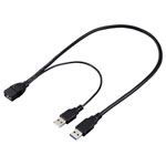 Renkforce RF-5719752 USB cable USB 3.0 USB-A plug to socket 0.50m Black