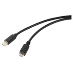 Renkforce RF-5719754 USB 2.0 Cable USB-C to Micro-B 1m Black Round