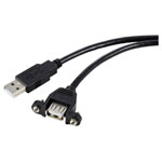 Renkforce RF-5720386 USB cable USB 2.0 USB-A plug to socket 1m Black