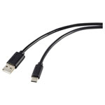 Renkforce RF-5720398 USB cable USB 2.0 USB-C to USB-A 1.80 m Black