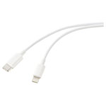Renkforce RF-5724078 USB cable USB 2.0 USB-C to Lightning 1m White frosted