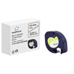 Renkforce RF-6027806 Labelling tape White Black 12mm 4m replaces DYMO LT-91221