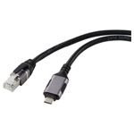 Renkforce RF-6055782 USB-C plug RJ45 connector 5m Black Aluminium connector