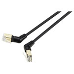 Renkforce RF-6071552 RJ45 Network Cable CAT 8.2 S/FTP 0.50m Black Angled
