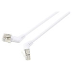 Renkforce RF-6071564 Network cable white 0.50m CAT6A angled outlet 360° pivot