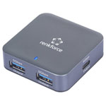Renkforce RF-6410438 USB hub Aluminium Grey 4 ports USB 3.2 1st Gen