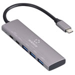 Renkforce RF-6439798 USB hub 5 ports 3.0 USB-C PD charging port Grey