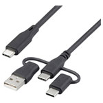 Renkforce RF-6615908 USB charging cable USB 2.0 USB-C Black 1.50 m