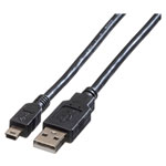 Roline 11.02.8719 USB cable USB 2.0 USB-A to Mini-A 1.80m Black Shielded