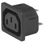 Schurter 6600.4110 IEC connector socket straight 3 pins black 10 mA 1 pcs