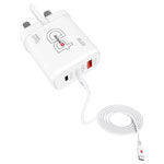 Skross SKKT0565WPDUKCN Charger 65W PD GaN UK USB 65W 1x USB-A 2x USB-C White