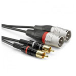 Sommer Cable HBP-M2C2-0150 Audio Adapter cable 2x RCA to 2x XLR Black 1.50 m