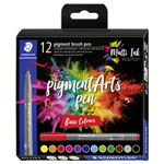 Staedtler 371 C12-1 pigment brush pen fineliners assorted colours 12 pcs