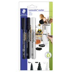 Staedtler 60 BK-7 Permanent marker Lumocolor Black White 3 pcs Markers