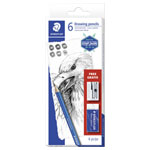 Staedtler 61100C6 Lumograph Pencil set 6B 4B 2B B HB 2H Grey Wood 6 Pack