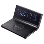 Sygonix SY-5459860 Electronic Alarm clock Qi charger Black matt 2 alarms