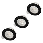 Sygonix SY-6418010 LED recessed light warm white black flush mount set of 3