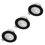 Sygonix SY-6418012 LED recessed light black warm to cool white 5.5W set of 3