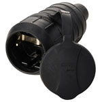 Sygonix SY-6618474 Safety mains socket Black TPE 250 V AC IP44