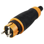 Sygonix SY-6618478 Safety plug TPE PC 250V AC Black Orange IP44