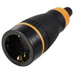 Sygonix SY-6618480 Safety mains socket Black/Orange TPE/PC 250V AC IP20
