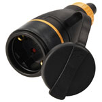 Sygonix SY-6618484 Socket Black Orange TPE PC 250V AC IP44 Mains Power Connect