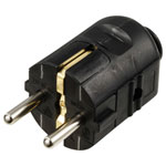 Sygonix SY-6629382 Safety plug Polypropylene Black 250 V AC Mains Power