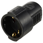 Sygonix SY-6629384 Safety mains socket Black Polypropylene 250 V AC
