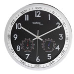 Techno Line WT 7981 Quartz Wall Clock Chrome 300 mm x 5 cm