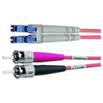 Telegärtner 100012189 Fibreglass FO Cable Violet 2m ST to LC Multimode OM4