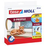 tesa 05389-00000-00 tesamoll Draught excluder White LxW 25m x 9mm Adhesive Tape