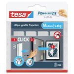 tesa 77721-00000-00 Powerstrips Adhesive Hooks White 80mm x 20mm 4 Pairs