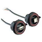 Bulgin PX0843/B USB Cable Type B Socket to Crimp Receptacle Black