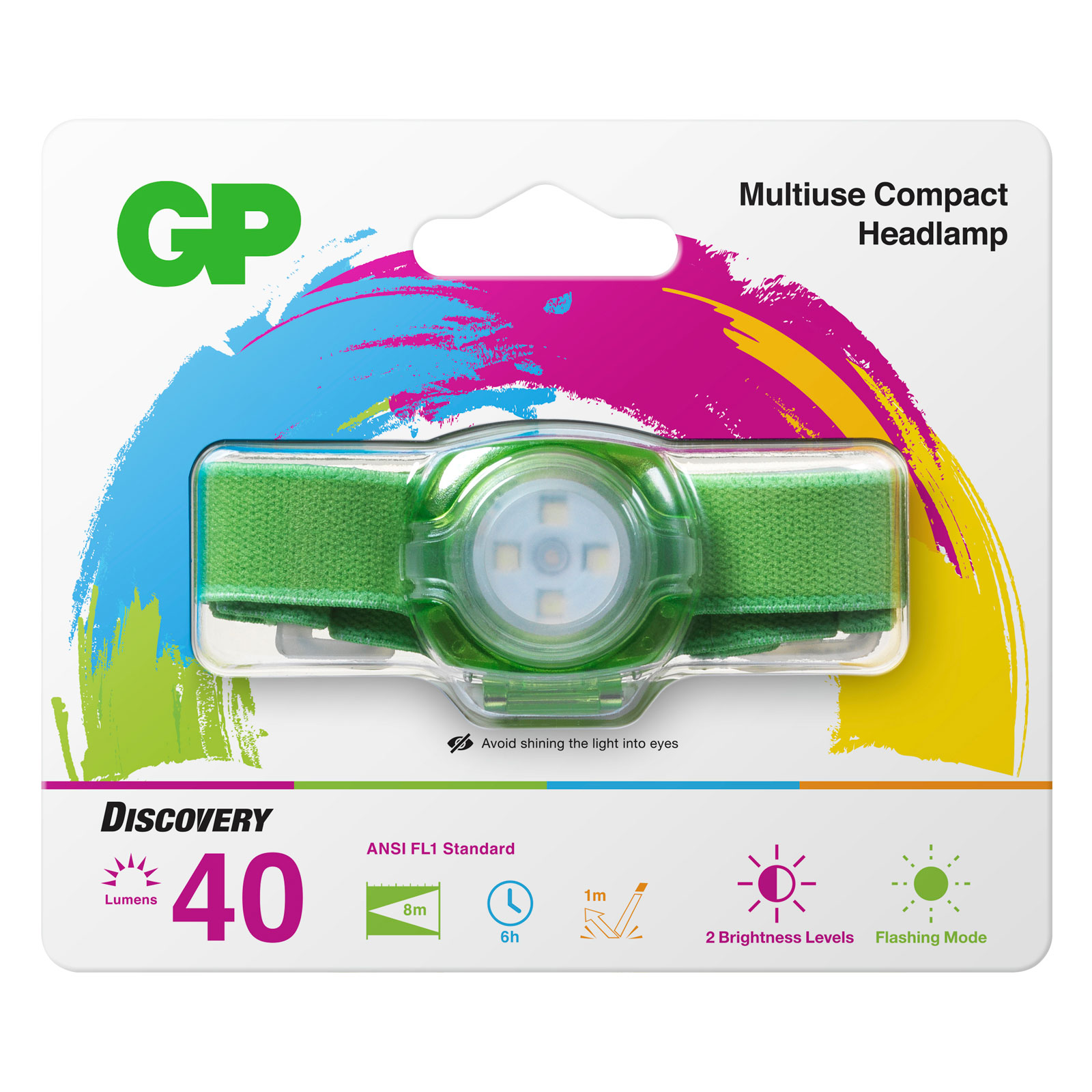 GP Batteries GPACTCH31000 Discovery CH31 Kids Head Torch Green with 2x