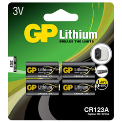 GP GPPCL123A135 Lithium Pro CR123A Battery 3V - Card of 4