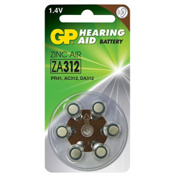 GP GPPBZZ31F015 Zinc Air Button Cell ZA312 (PR41) - Dial of 6