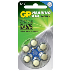 GP GPPBZZ67F017 Zinc Air Button Cell ZA675 (PR44) - Dial of 6