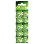 GP GPPBA164F004 Alkaline Button Cell 164 (LR620) - Card of 10