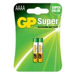 GP GPPCA025A001 Super Alkaline AAAA Batteries (25A) - Card of 2