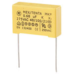 TRU COMPONENTS 450265 MKP-X2 suppression capacitor rad. 0.68µF 275VAC 10% 27.5mm