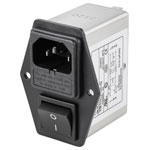 TRU COMPONENTS TC-10101460 Line filter IEC socket switch 2 fuses 250V 6A 0.8mH