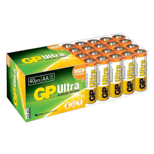  GPPCA15AU007 Ultra Alkaline AA Batteries Pack of 40