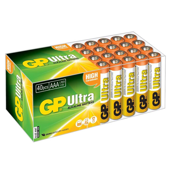  GPPCA24AU005 Ultra Alkaline AAA Batteries Pack of 40