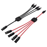 TRU COMPONENTS TC-12195724 Solar connector cable Female to 4 Male Black