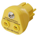 TRU COMPONENTS TC-12277204 ESD earthing plug 2x Banana sockets 4 mm 1x button