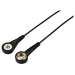 TRU COMPONENTS TC-12356292 ESD earth cable Black 2.40 m 4 mm 10 mm connectors